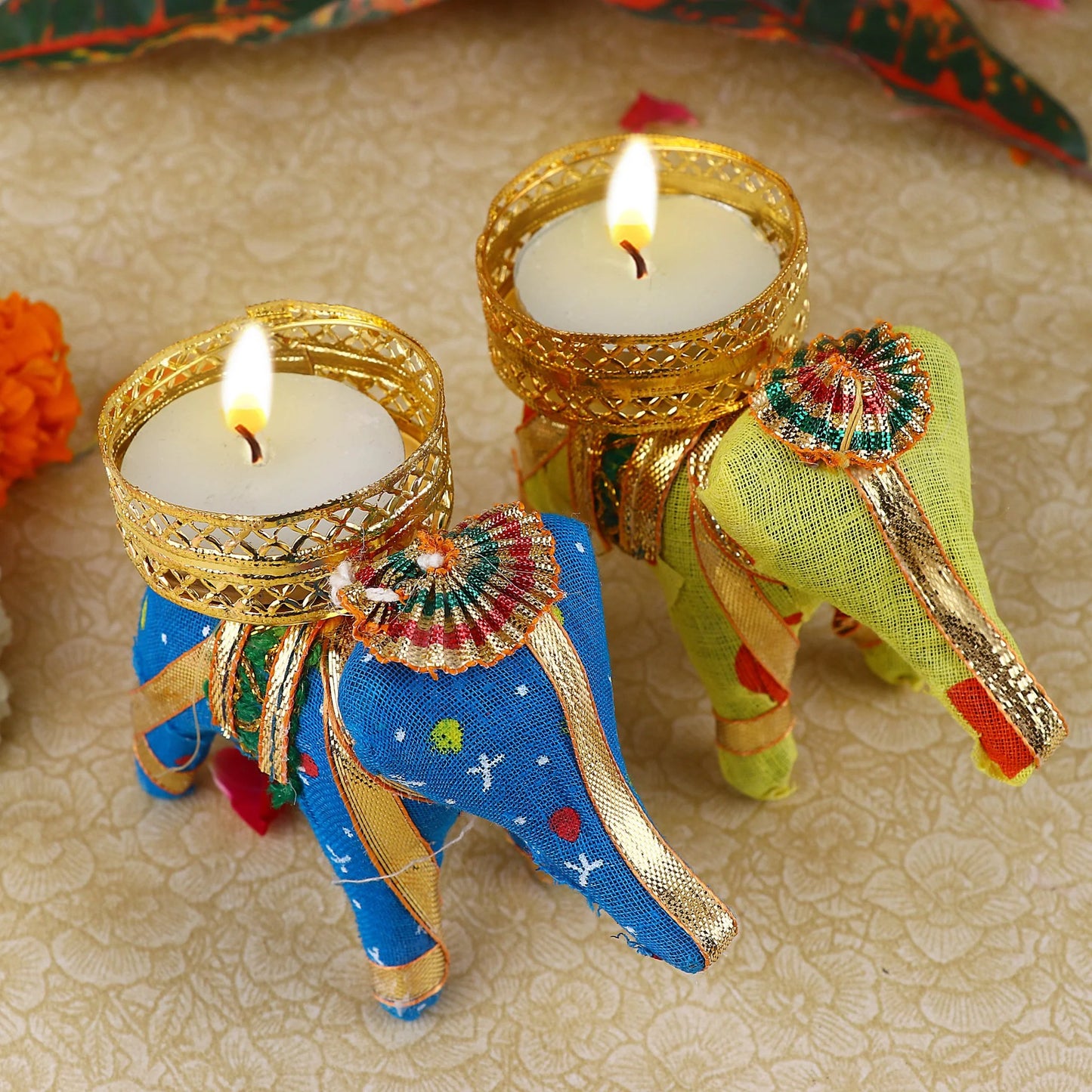 Elephant Candle Holder for Diwali || set of 8
