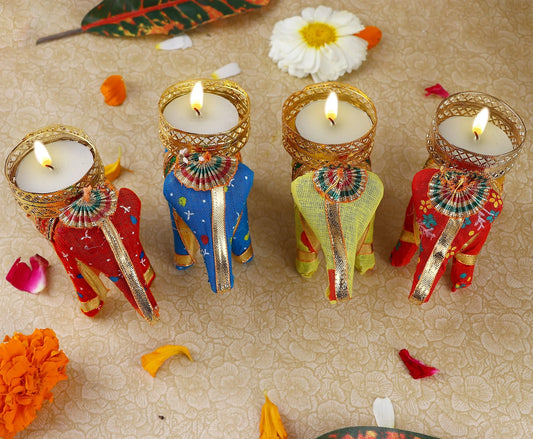 Elephant Candle Holder for Diwali || set of 8