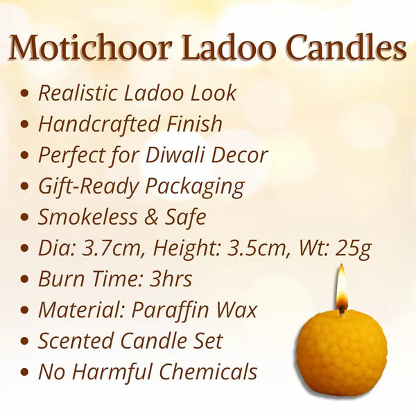 Premium Ladoo Candle for Diwali || Set of 6