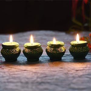 Handcrafted Matki Diya Combo || set of 4